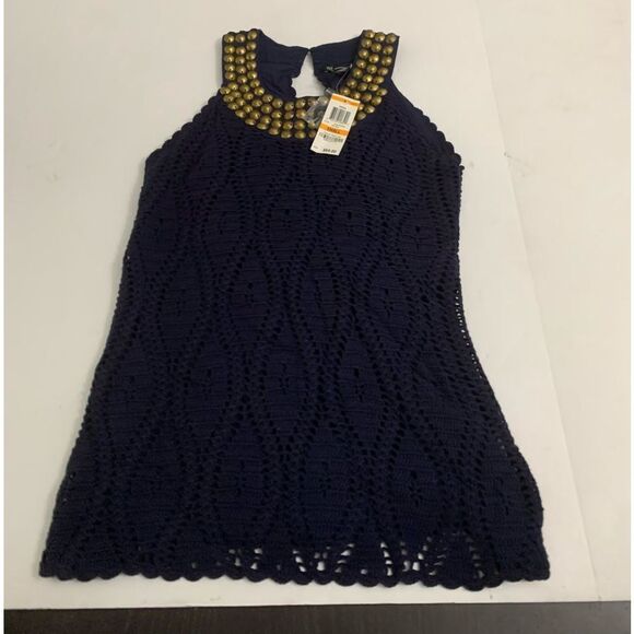 NWT INC Crochet Studded Sleeveless Blouse - Picture 2 of 7